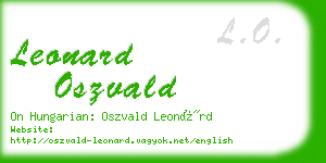leonard oszvald business card